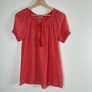 Joie Womens Mango Floral Print Bohemian Tassel‎ Tie Top Festival Resort